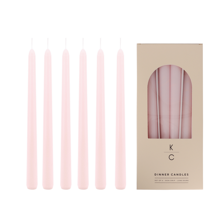 Pink Clouds 10-Inch Dinner Taper Candles (Box of 6)