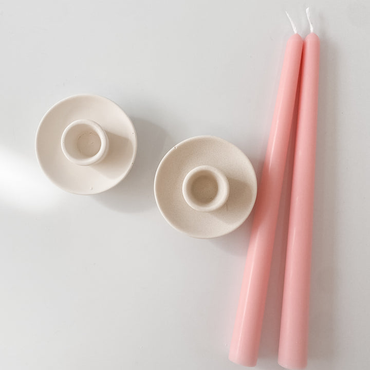 Candy Floss Taper Dinner Candlesticks