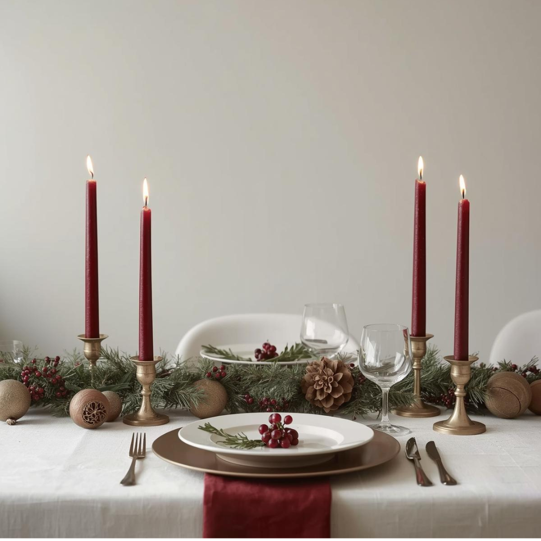 Christmas Candle Bundle with Dark Red Red & Green (18 Pack)