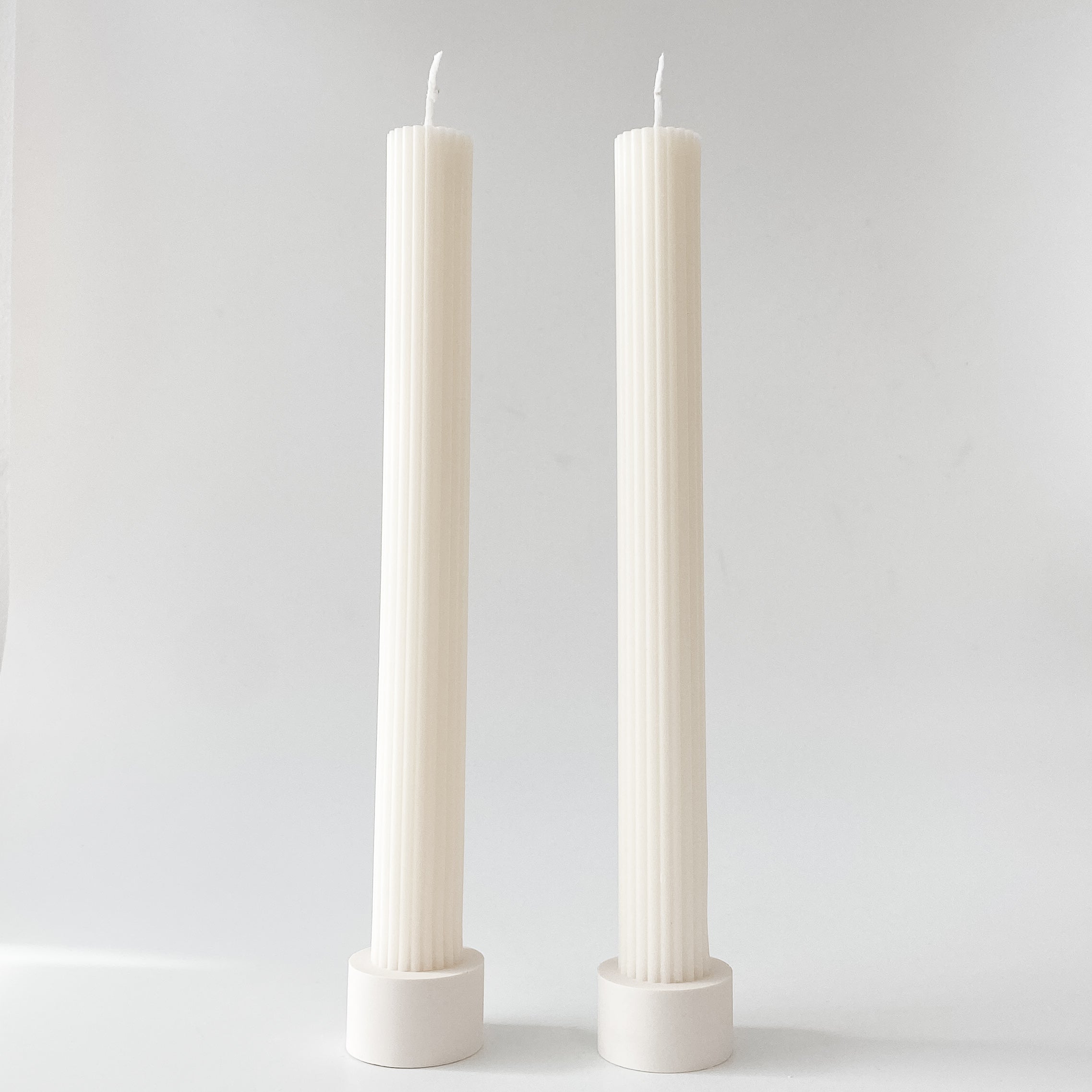 Mini Cement Disc Candlestick Holder set of 2