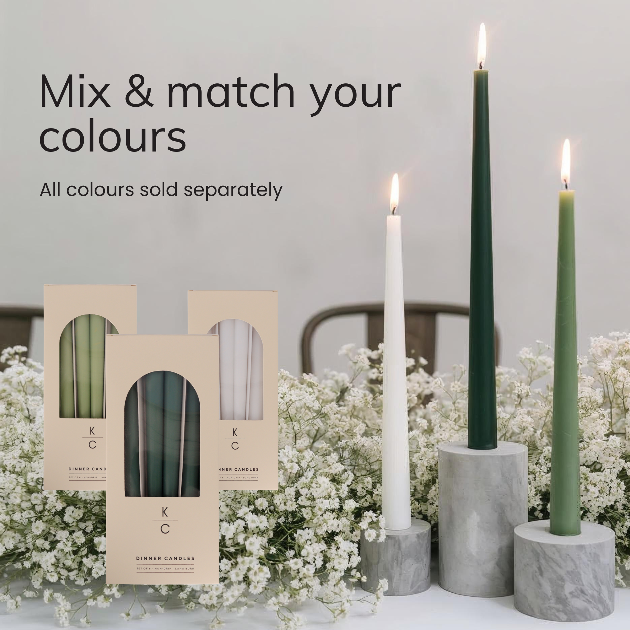 Evergreen 10-Inch Dinner Taper Candles (Box of 6)