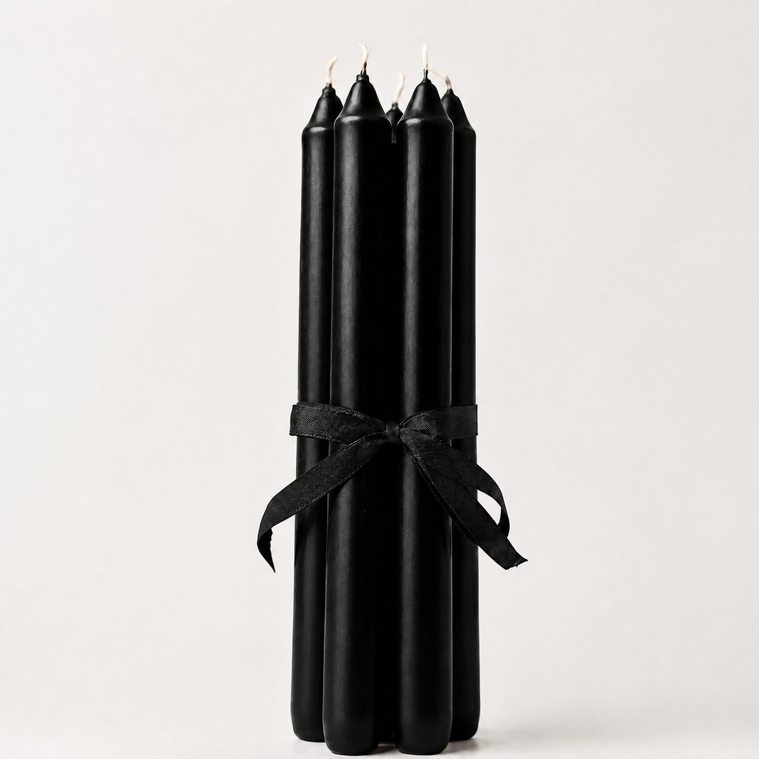 Black Hand Dipped Church Candles (Pack of 6)