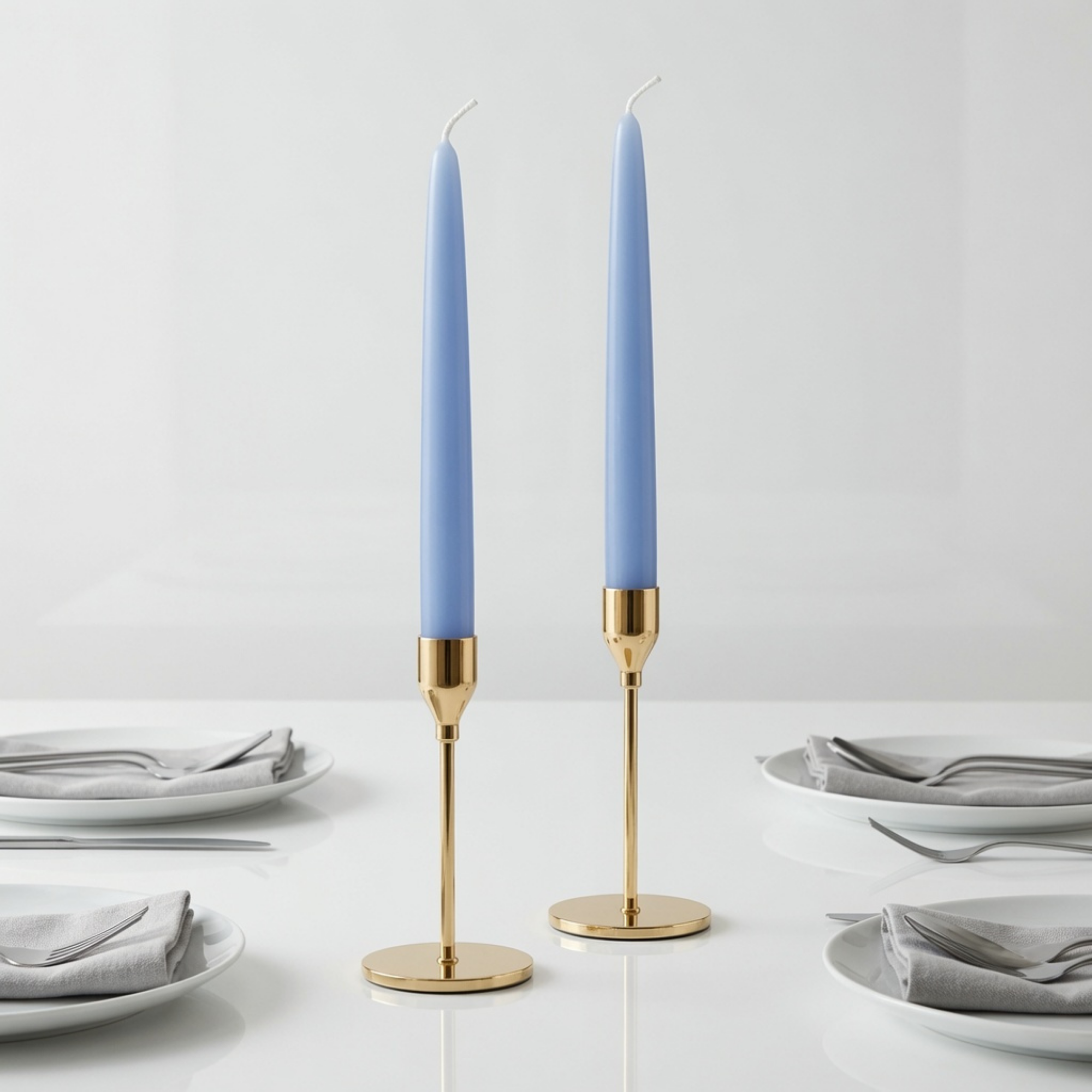 Sky Blue Dinner Candles — Pack of 12