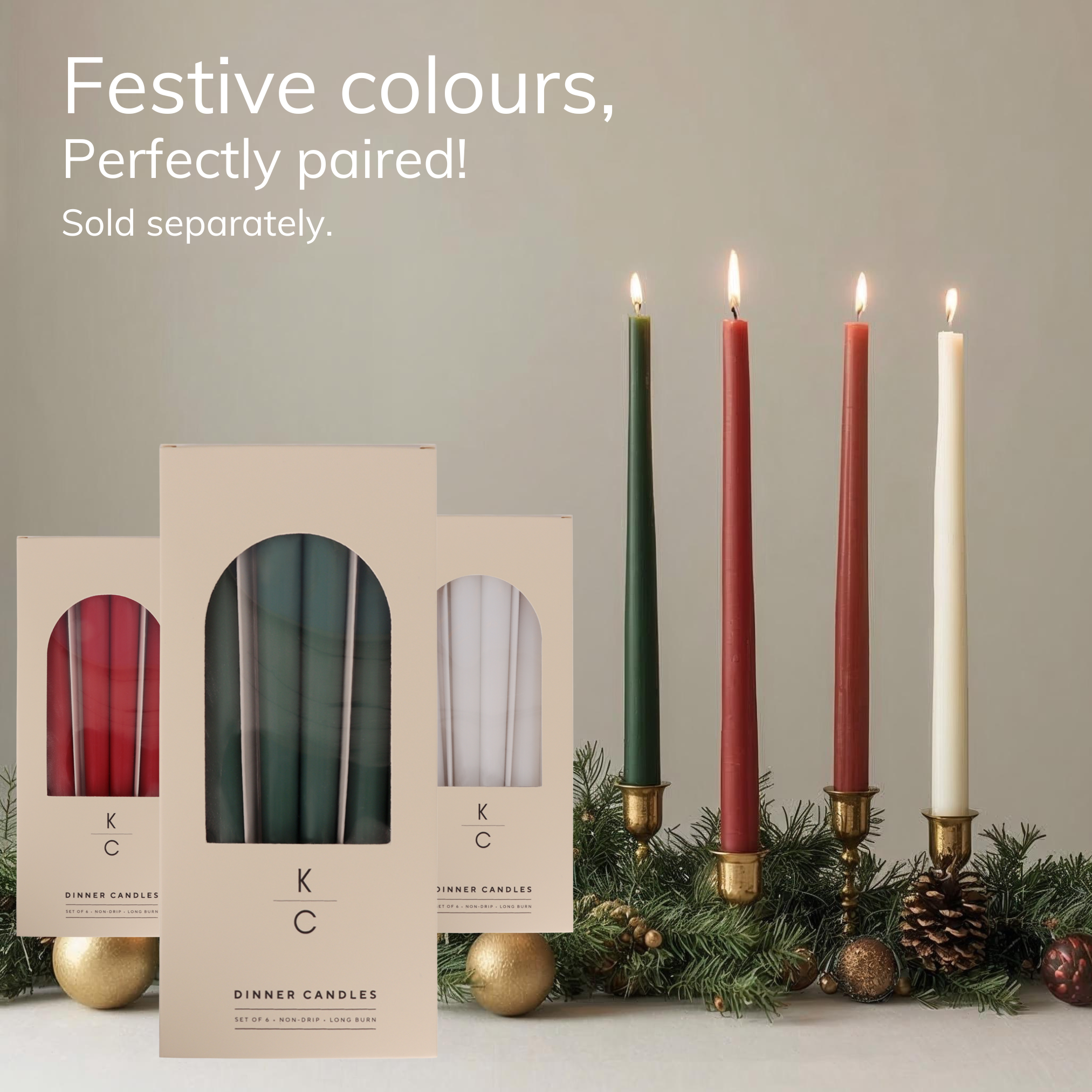 Evergreen 10-Inch Dinner Taper Candles (Box of 6)