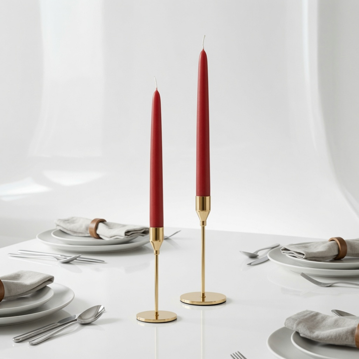 Merlot Red Dinner Candles — Pack of 12