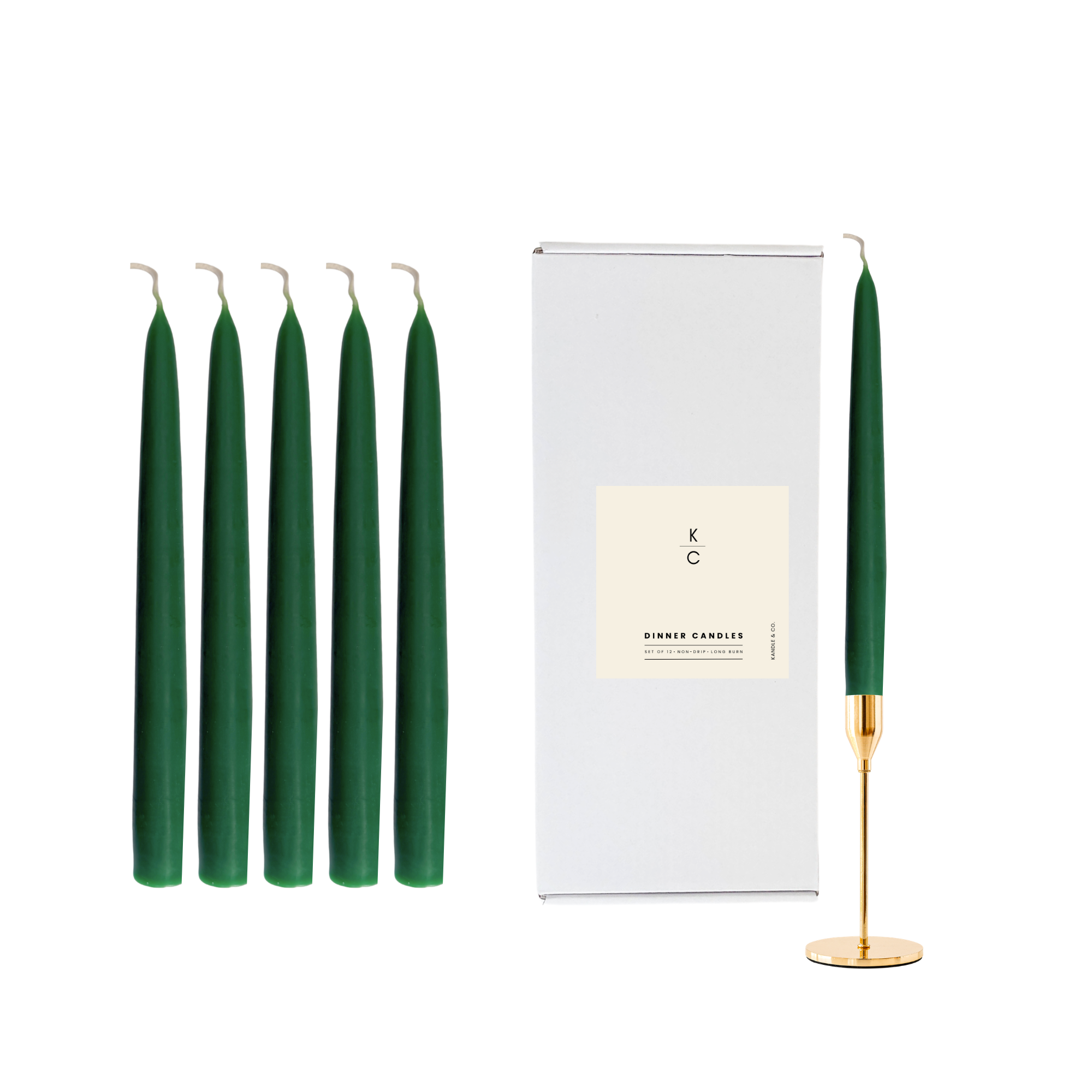 Evergreen Dinner Candles — Pack of 12