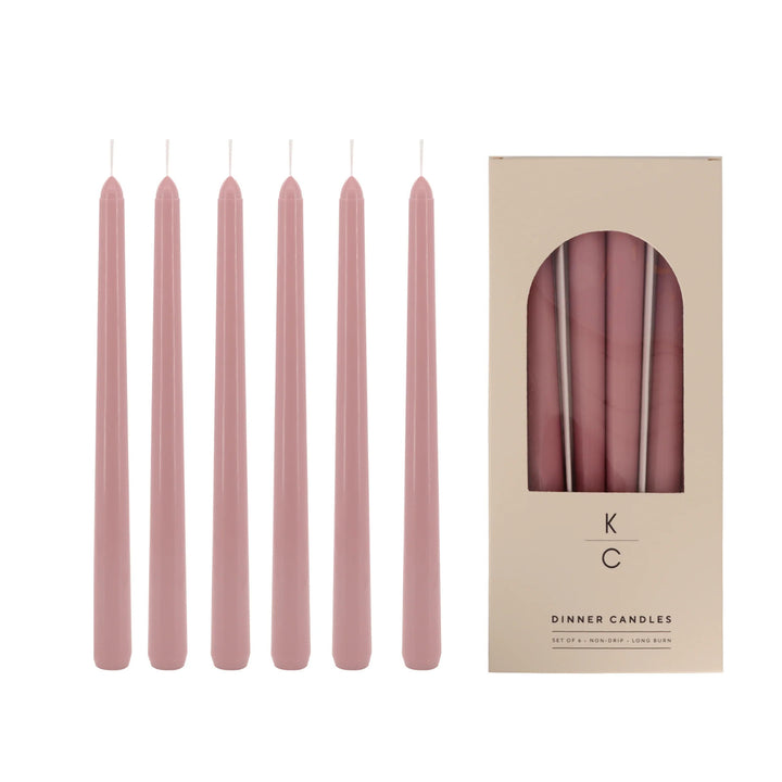 Rose 10-Inch Dinner Taper Candles (Box of 6)