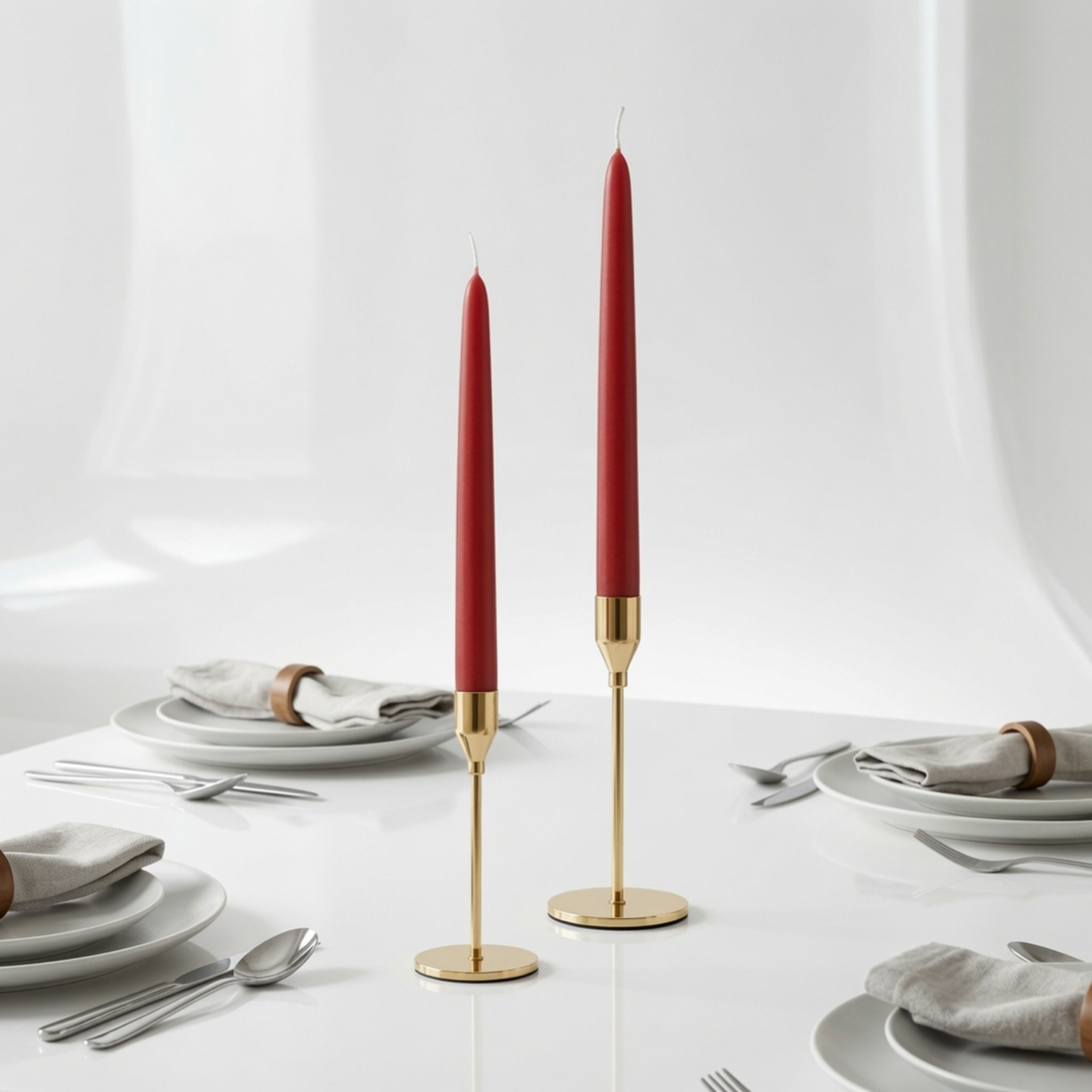 Red Dinner Candles — Pack of 12
