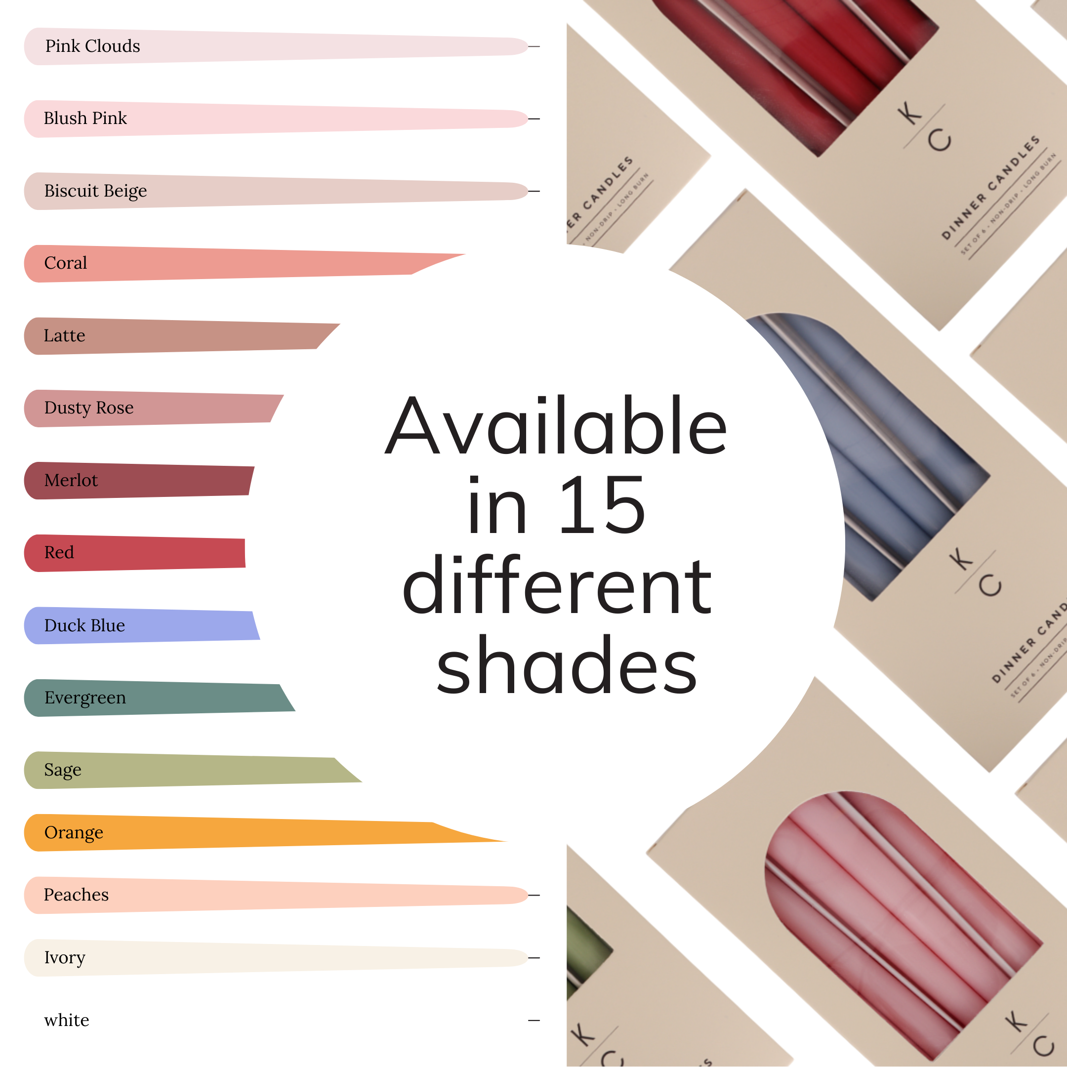 Orange 10-Inch Dinner Taper Candles (Box of 6)