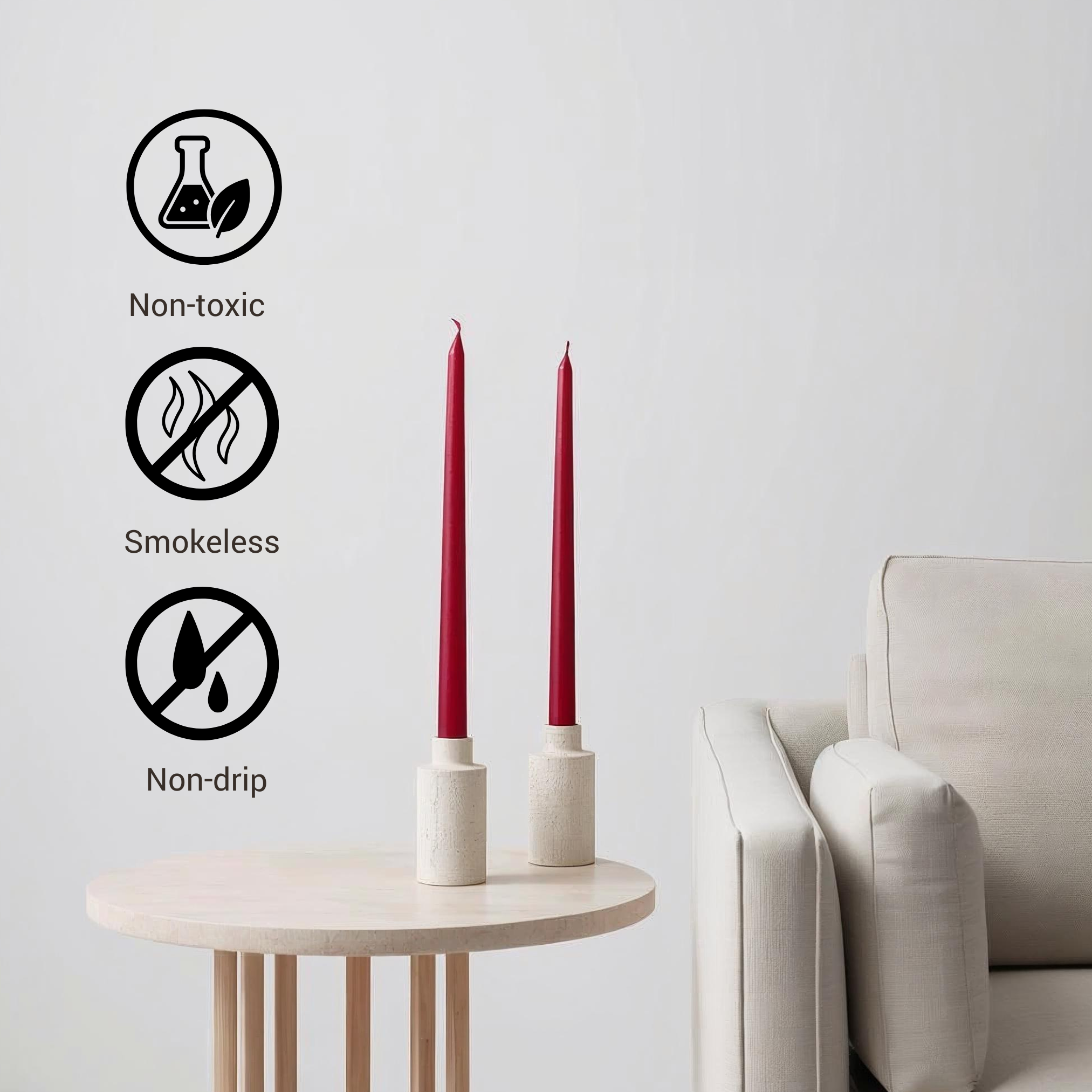 Christmas Candle Bundle with Dark Red Red & Green (18 Pack)