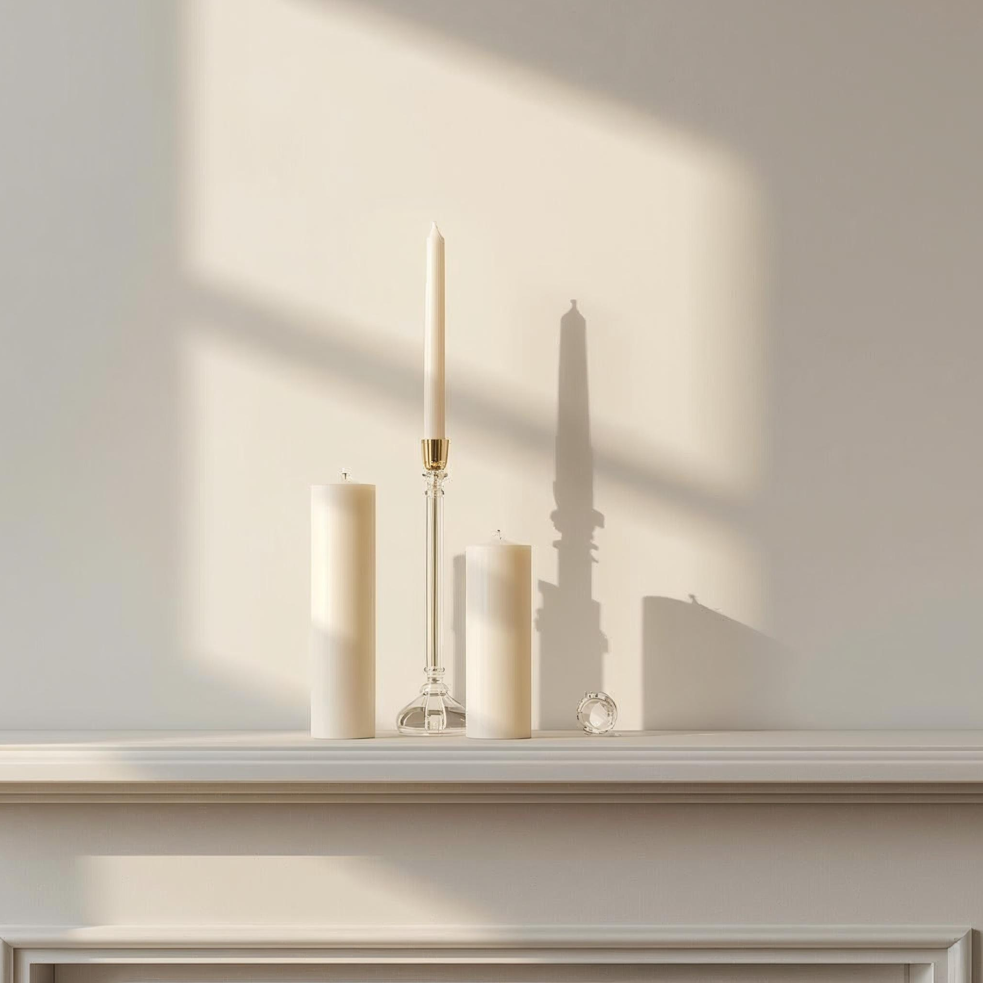 White 10-Inch Dinner Taper Candles (Box of 6)