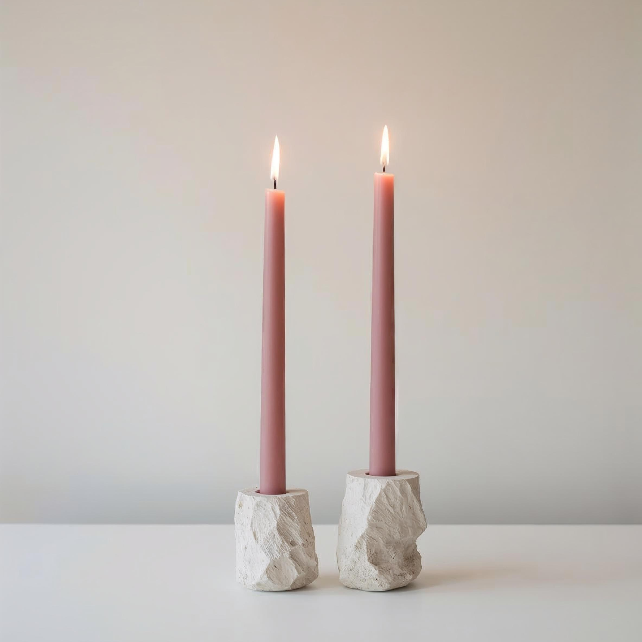 Dusty Rose 10-Inch Dinner Taper Candles (Box of 6)