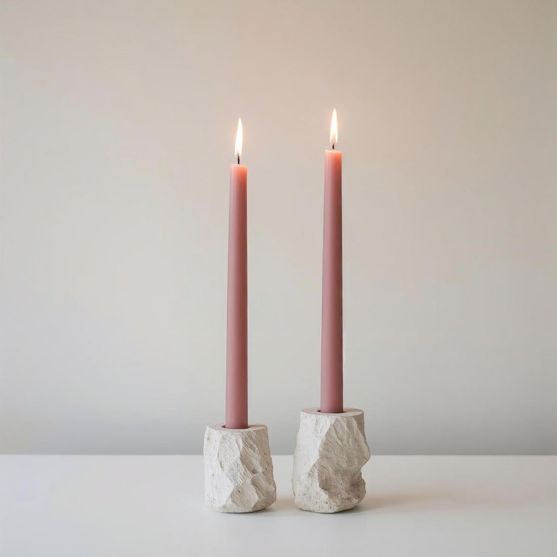 Dusty Rose 10-Inch Dinner Taper Candles (Box of 6)