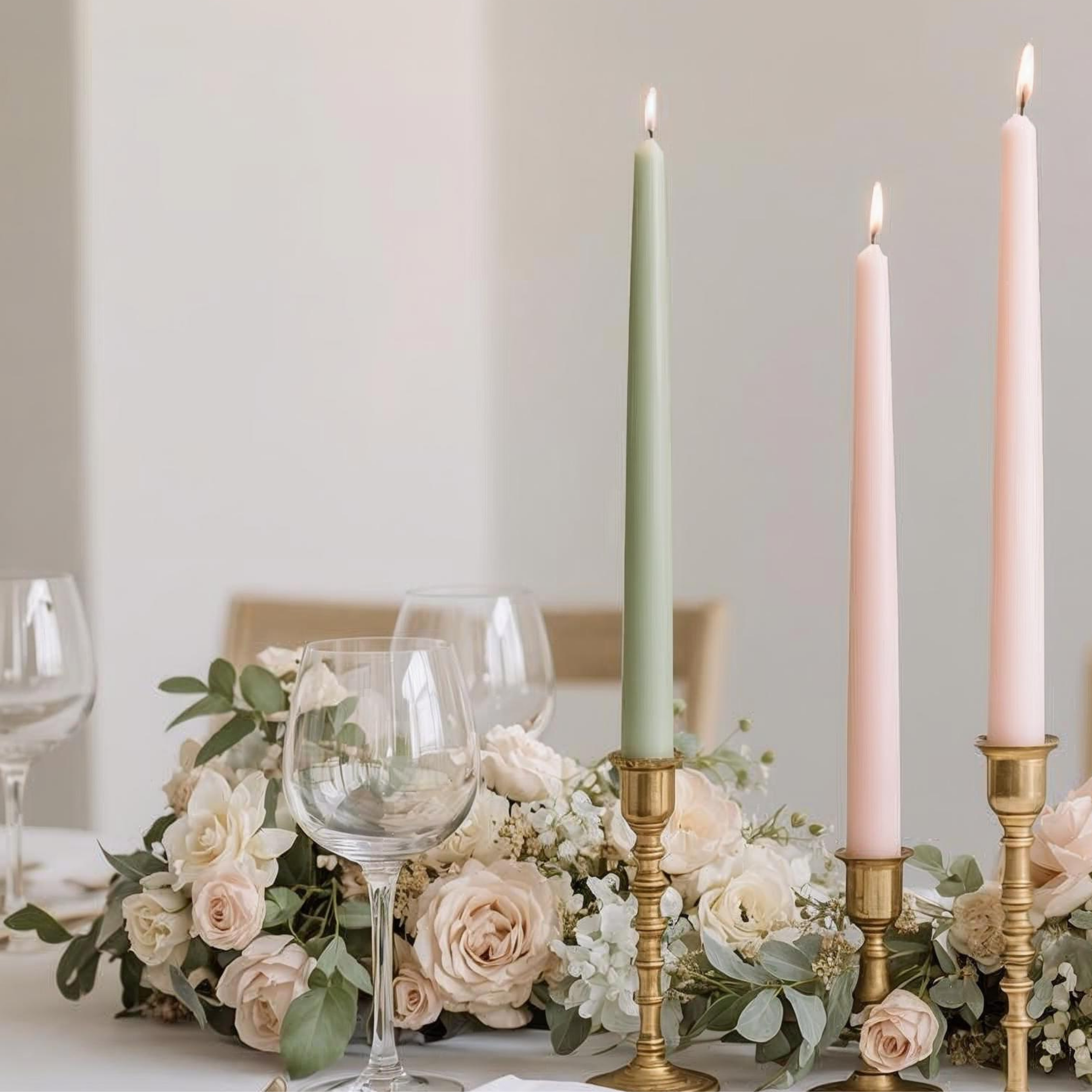 Sage 10-Inch Dinner Taper Candles (Box of 6)