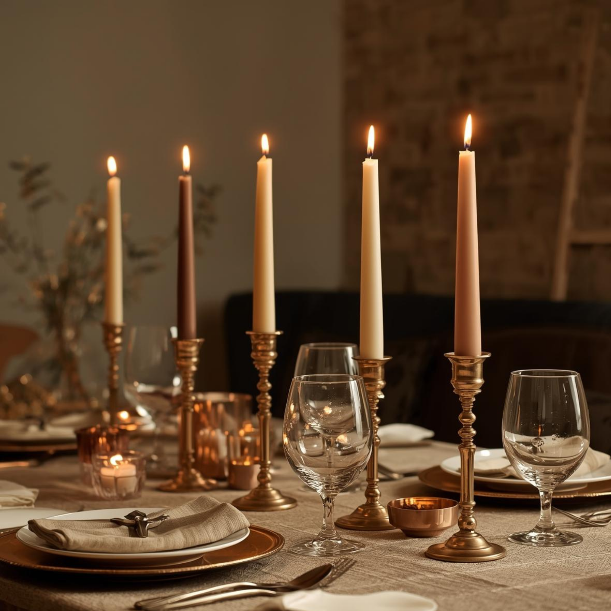 Latte 10-Inch Dinner Taper Candles (Box of 6)