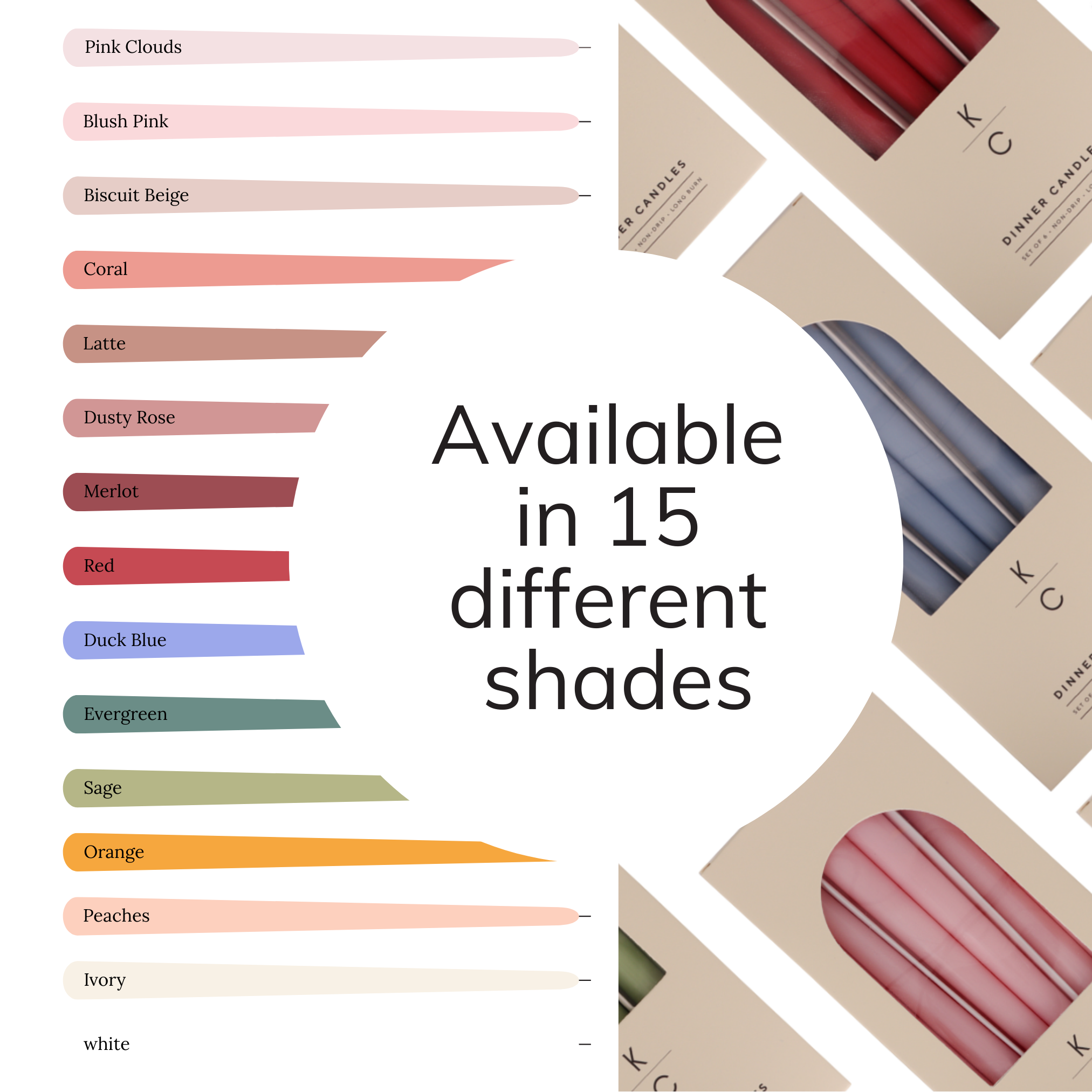 Christmas Candle Bundle with Dark Red Red & Green (18 Pack)