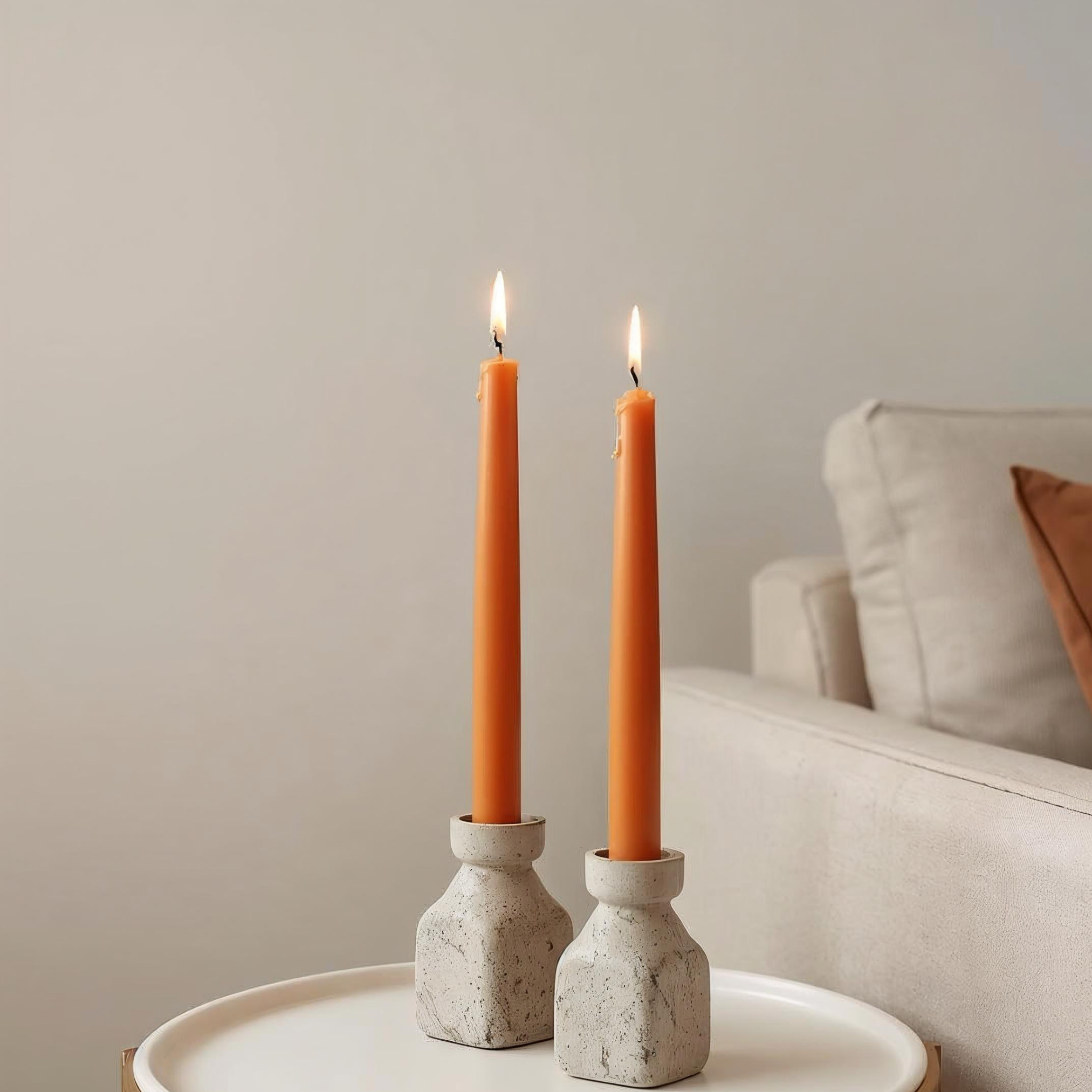 Orange 10-Inch Dinner Taper Candles (Box of 6)