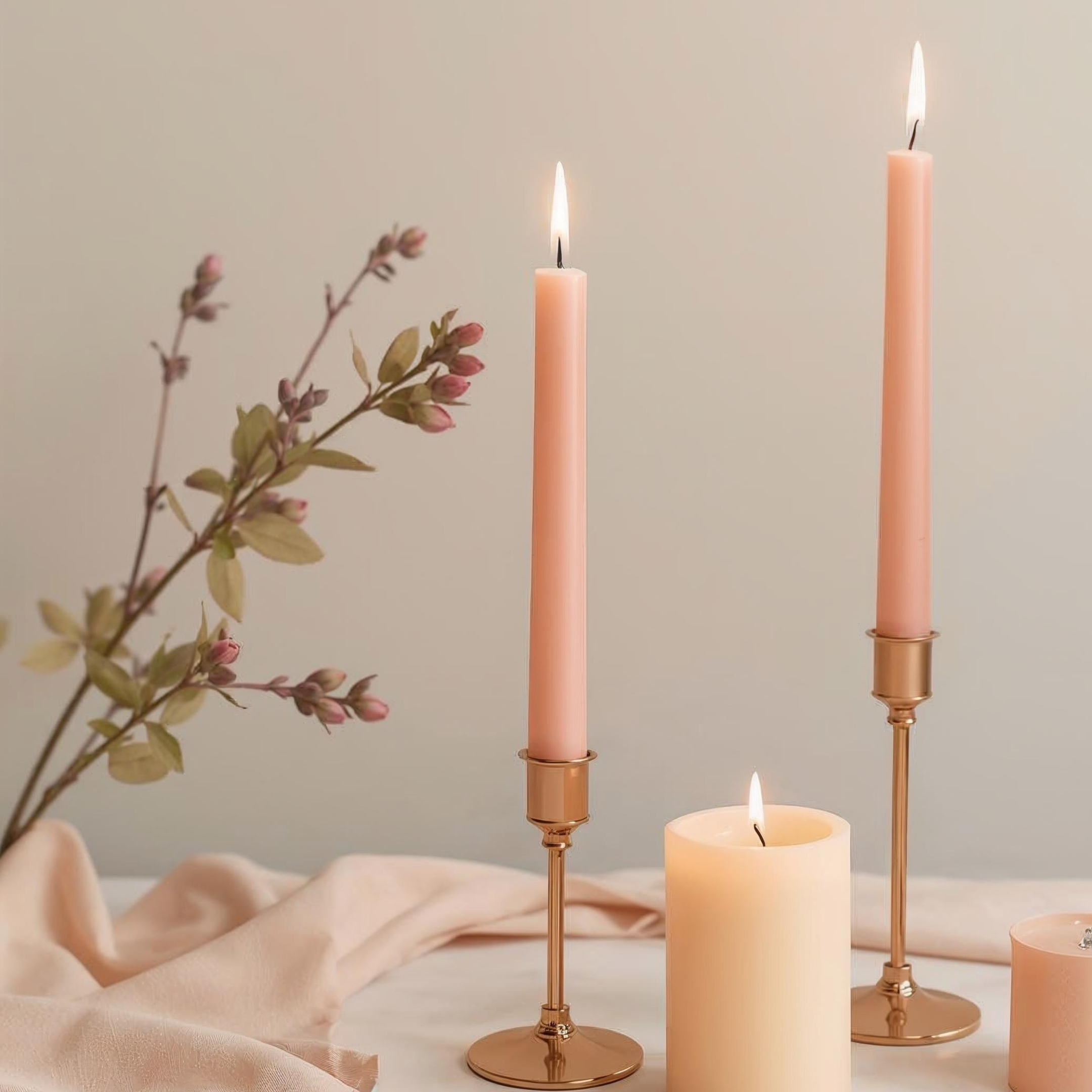 Peach 10-Inch Dinner Taper Candles (Box of 6)