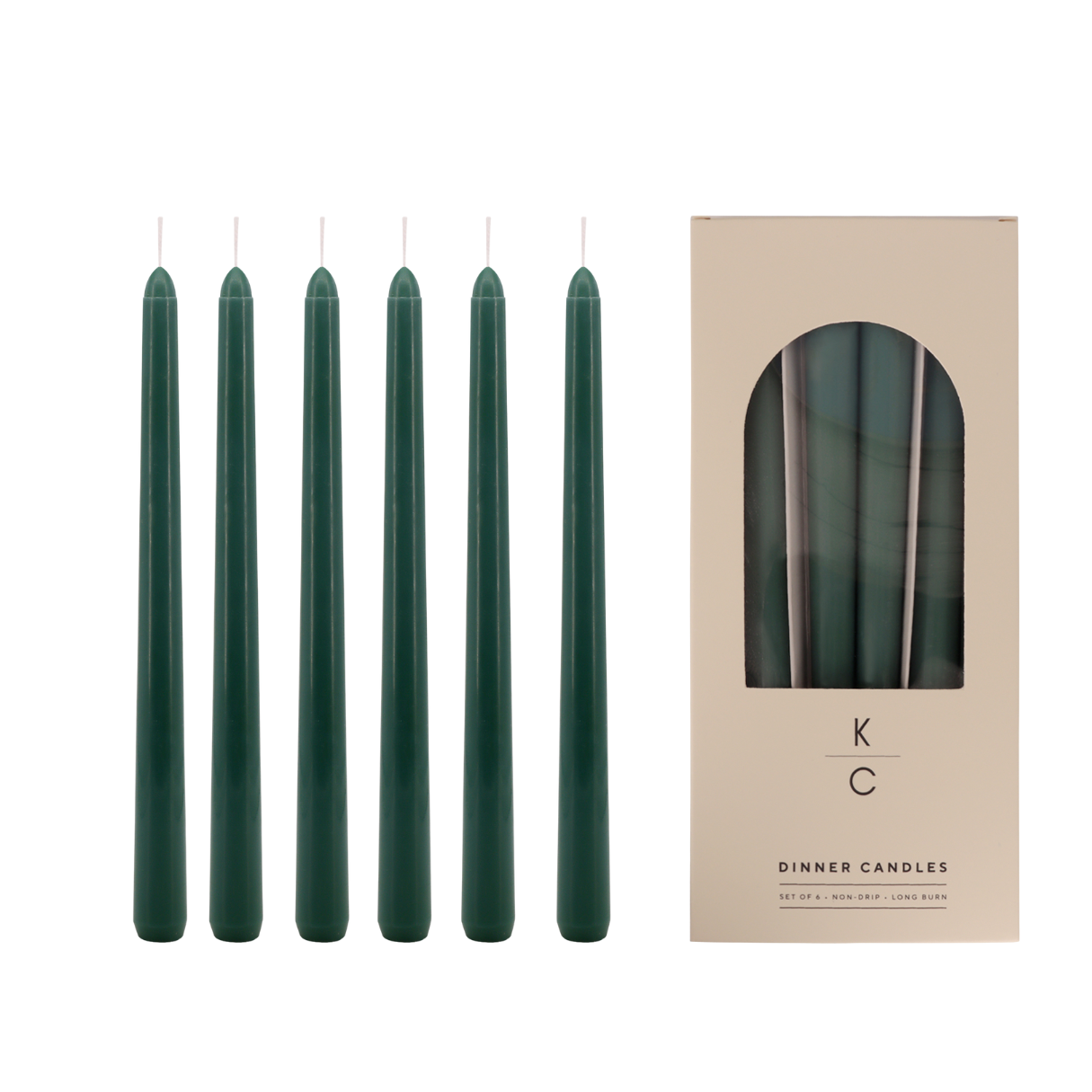Evergreen 10-Inch Dinner Taper Candles (Box of 6)