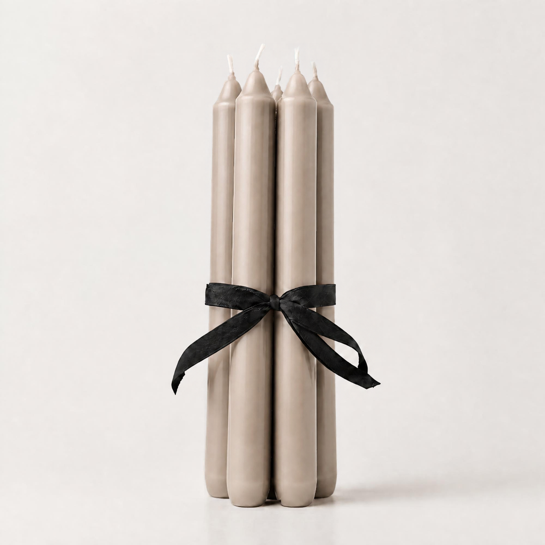 Beige Hand Dipped Church Candles (Pack of 6)
