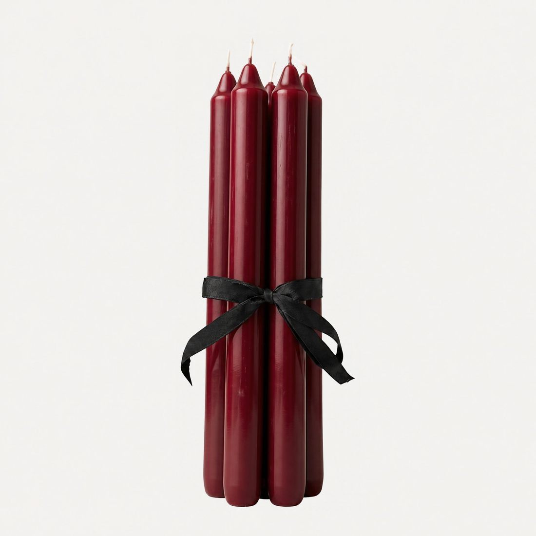Merlot Burgundy Hand Dipped Church Candles (Pack of 6)