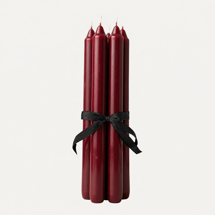 Merlot burgundy hand dipped church candle