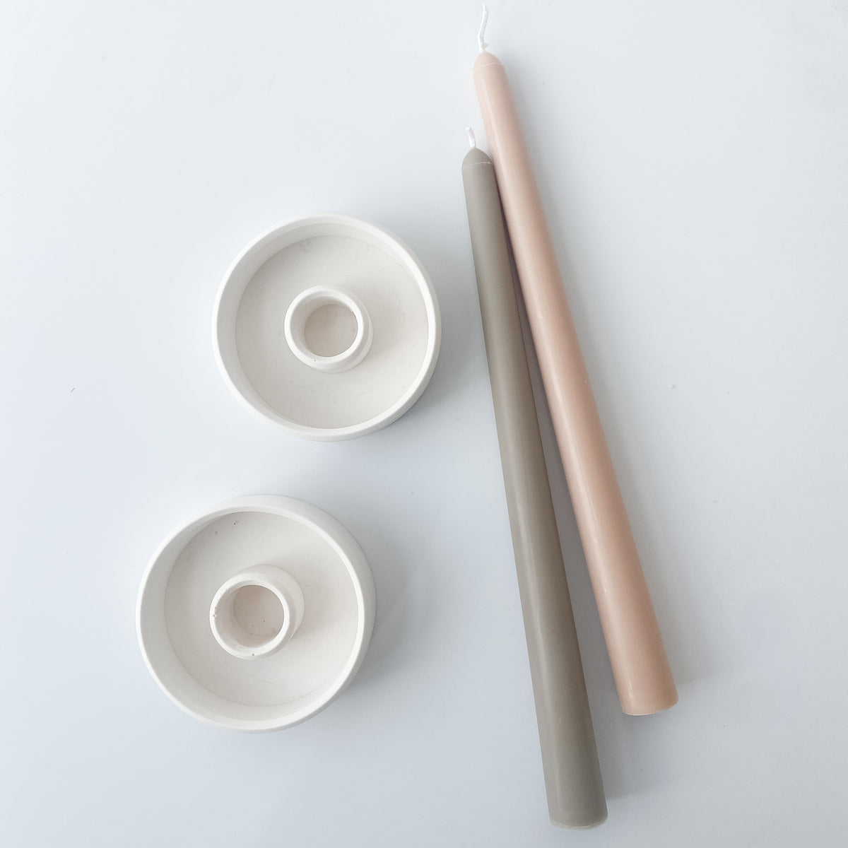 Round Concrete Ring Candlestick Holder set of 2 – www.kyuka.co.uk