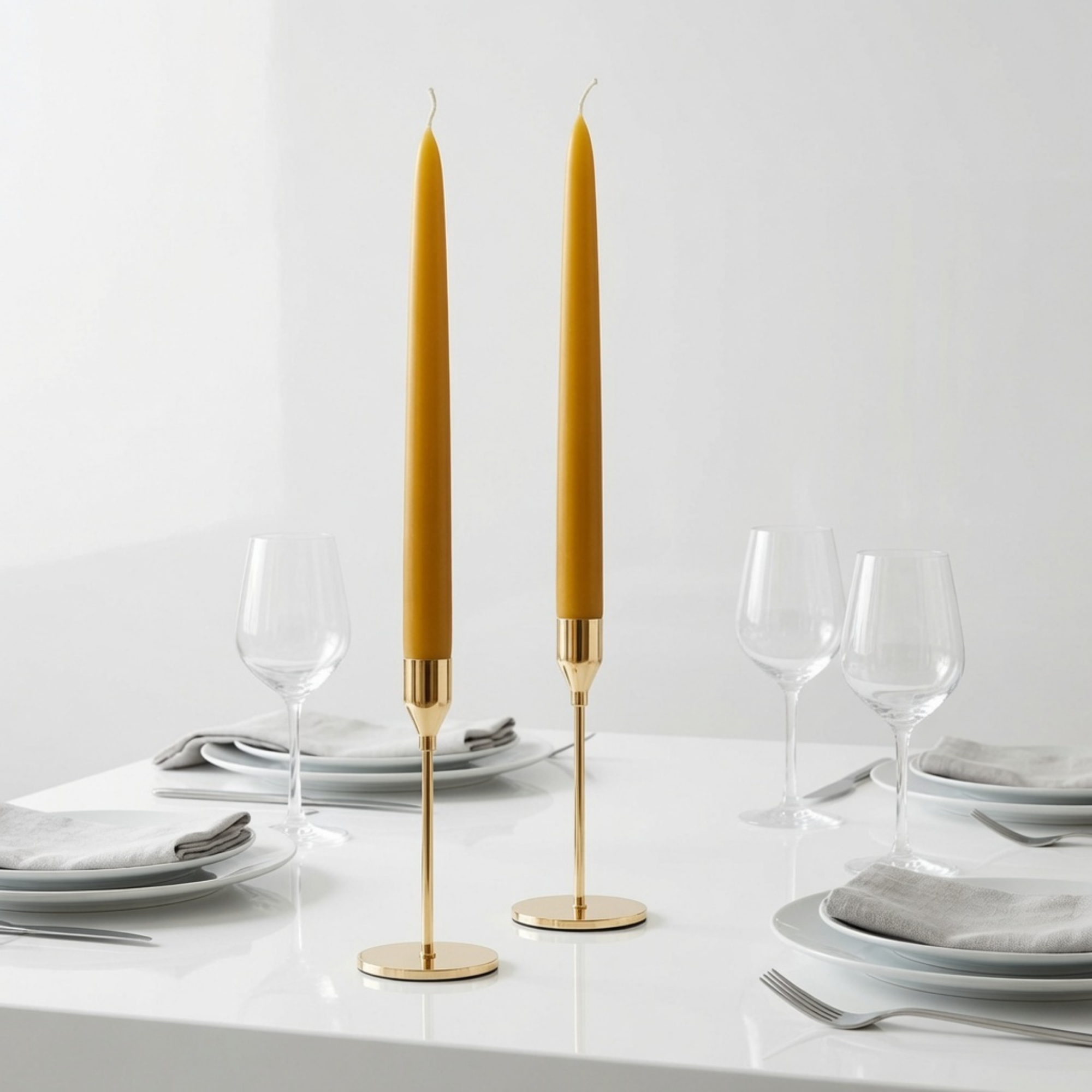 Sunset Orange Dinner Candles — Pack of 12