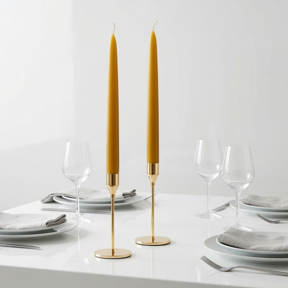 Sunset Orange Dinner Candles — Pack of 12