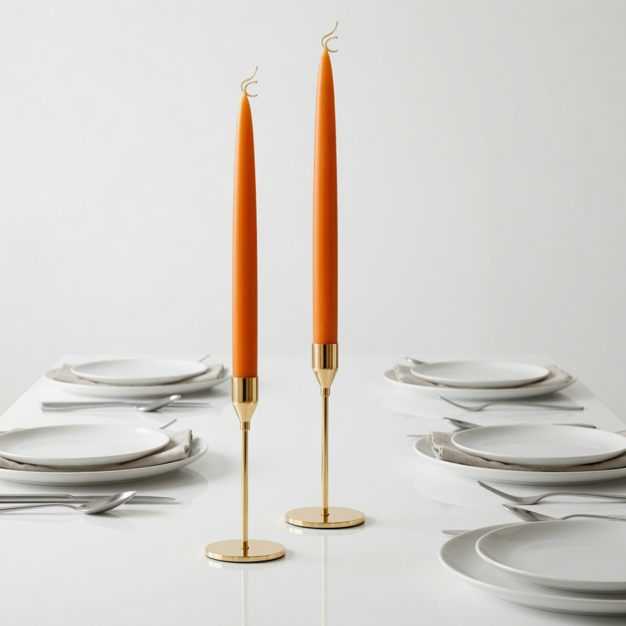 Deep Orange Dinner Candles — Pack of 12