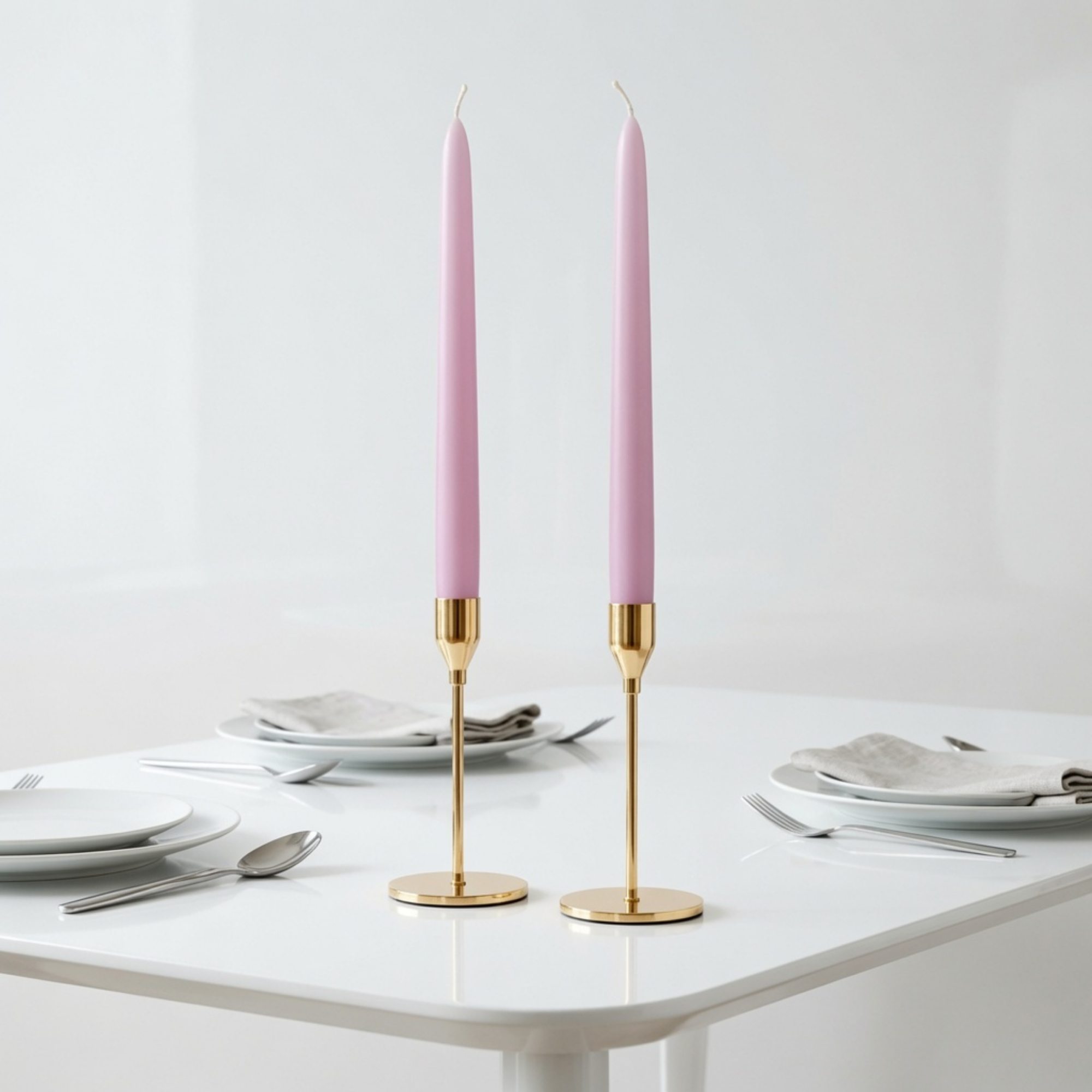 Pastel Pink Dinner Candles — Pack of 12