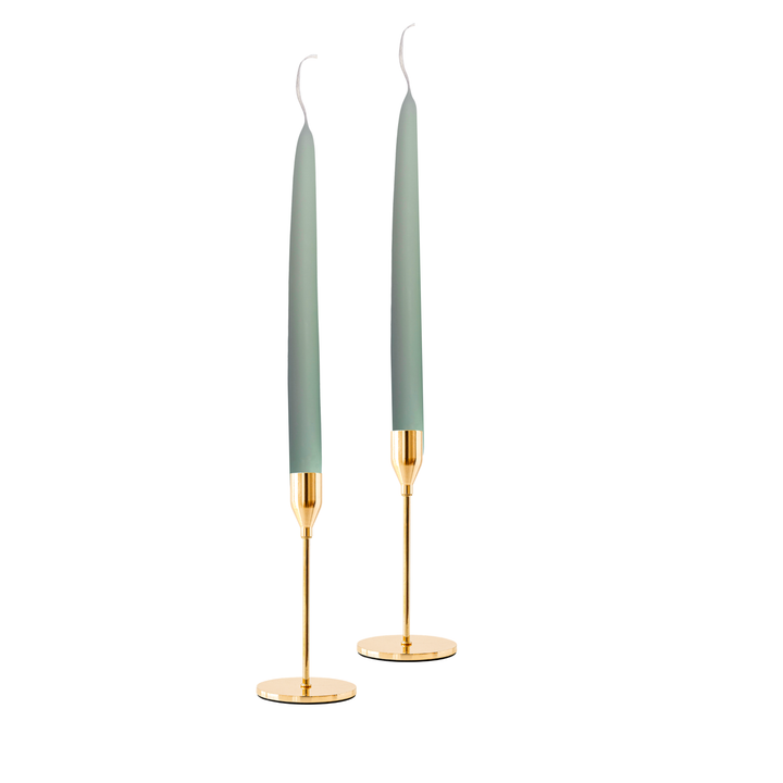 Sage Green Dinner Candles — Pack of 12