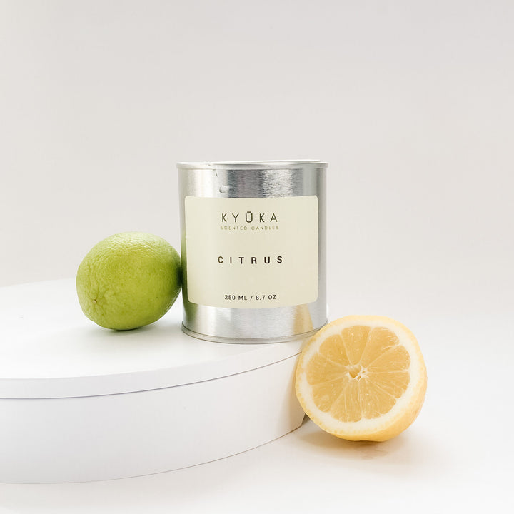 Citrus Paint Pot Candle With Wooden Wick, Travel Candle