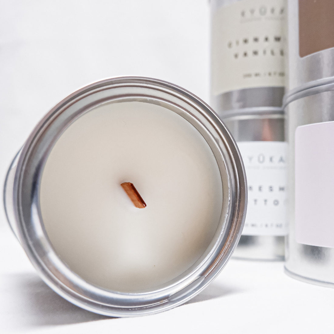 Citrus Paint Pot Candle With Wooden Wick, Travel Candle